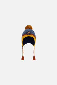 Peruvian Knit Hat Gradient Navy And Yellow