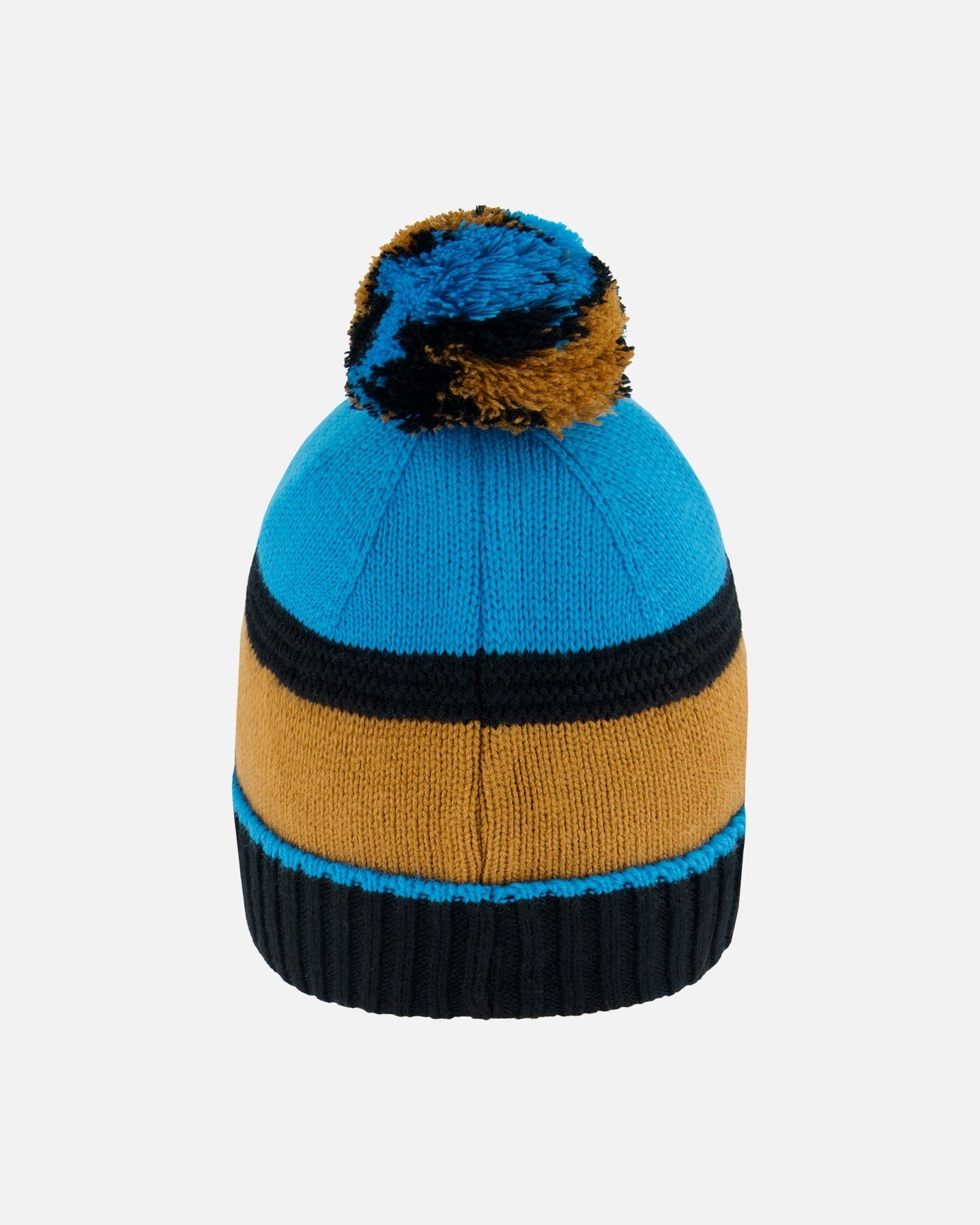 Bonnet en maille bleu, noir et cannelle