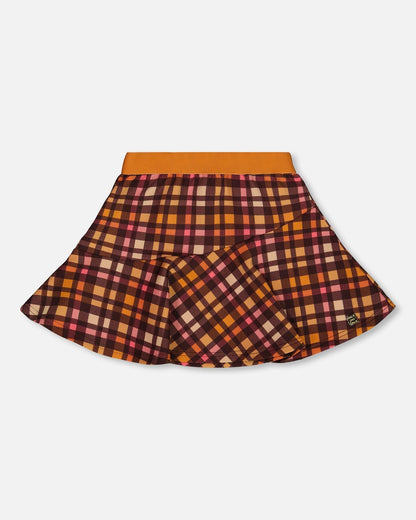 Jupe Milano Plaid Magenta et Marron
