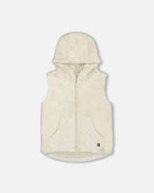 Gilet à Capuche avec Poche Beige