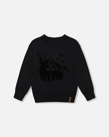 Pull en molleton cerf gris foncé