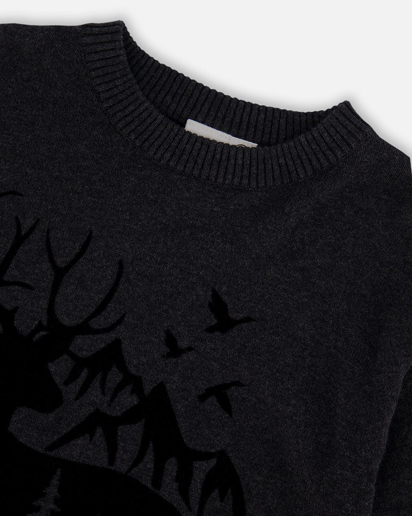 Pull en molleton cerf gris foncé