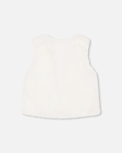Faux Fur Vest Off White