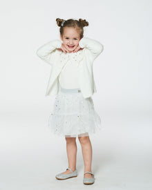 Jupe en tulle scintillante blanc cassé