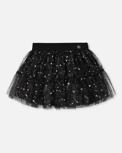 Jupe en tulle scintillante noire