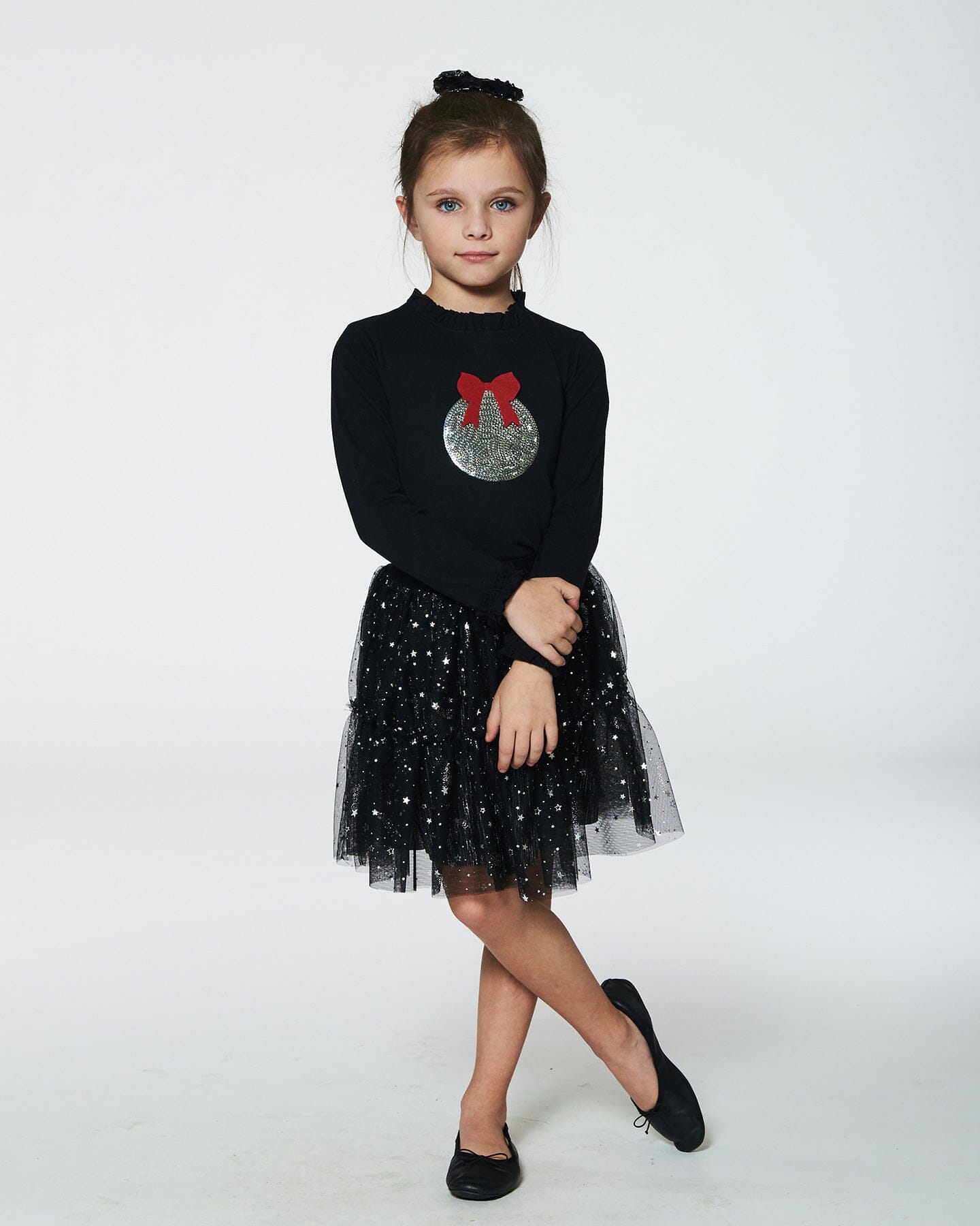 Jupe en tulle scintillante noire