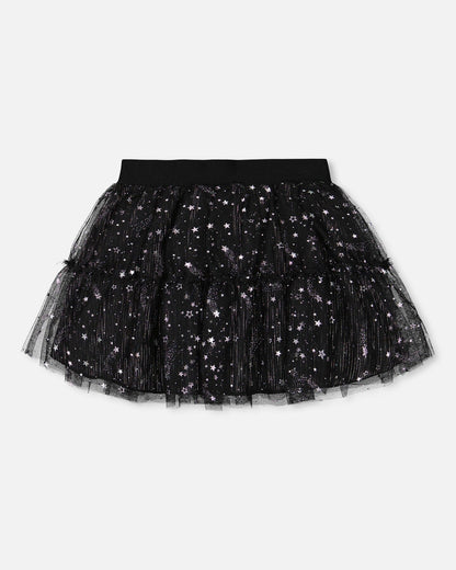 Jupe en tulle scintillante noire