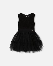 Robe sans manches avec jupe en tulle noire