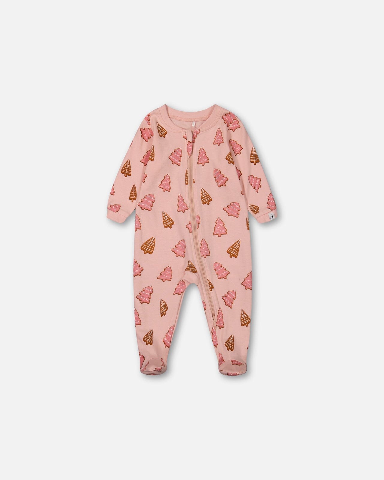 Pyjama une pièce en coton biologique Biscuits de Noël roses