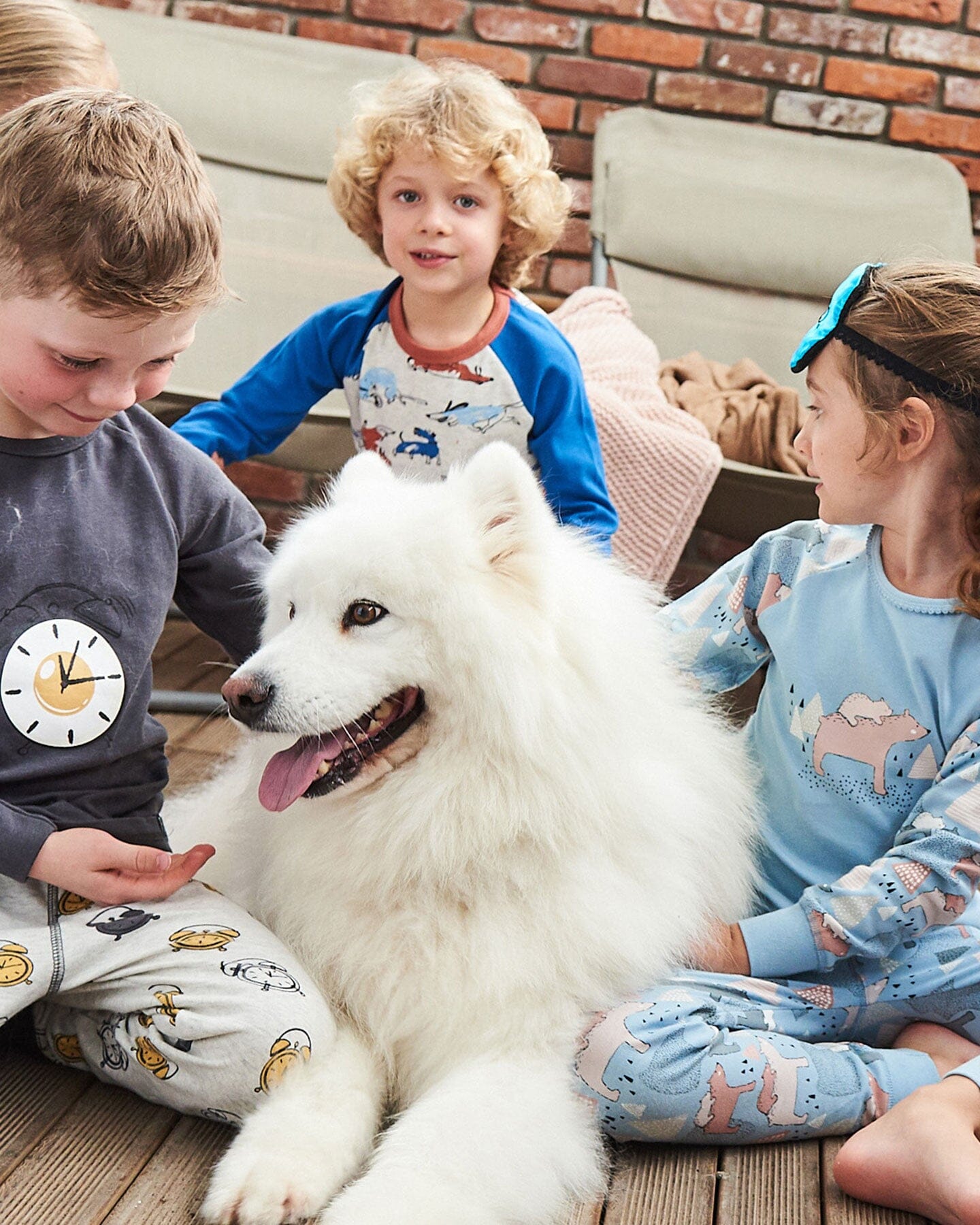 Pyjama deux pièces en coton biologique imprimé œuf-à-la-coque gris