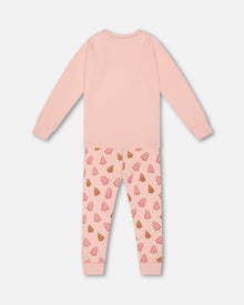 Ensemble de pyjama deux pièces en coton biologique, Rose Biscuits de Noël