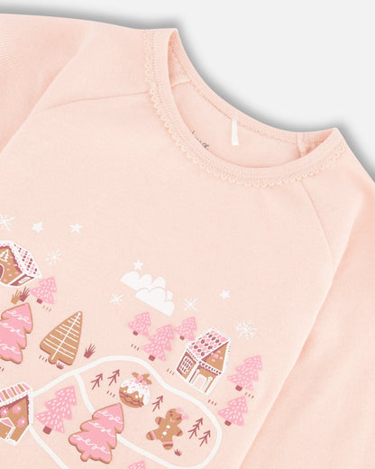 Ensemble de pyjama deux pièces en coton biologique, Rose Biscuits de Noël