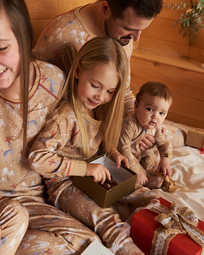 Organic Cotton Kid Two Piece Family Christmas Pajama Set