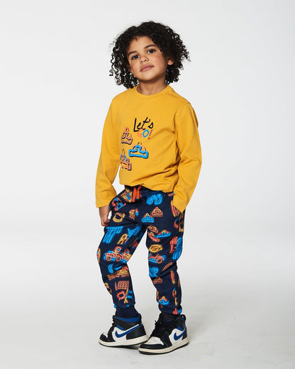 T-shirt imprimé jaune moutarde