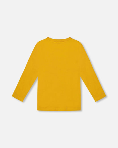 T-shirt imprimé jaune moutarde