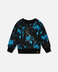 Sweatshirt polaire imprimé « Blue Storm »