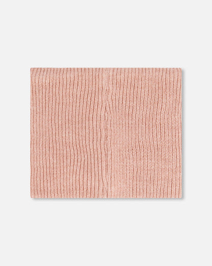 Cache-col en maille mi-saison vieux rose