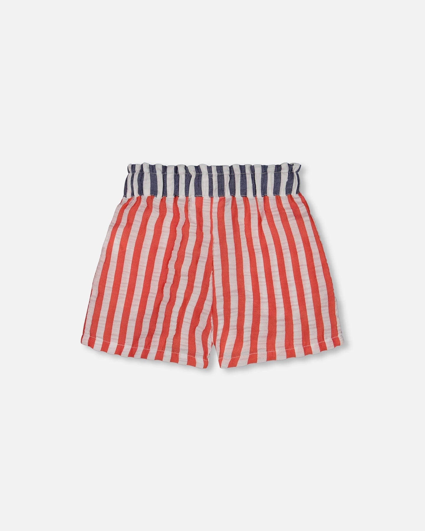 Short Seersucker Rouge, Blanc Et Noir