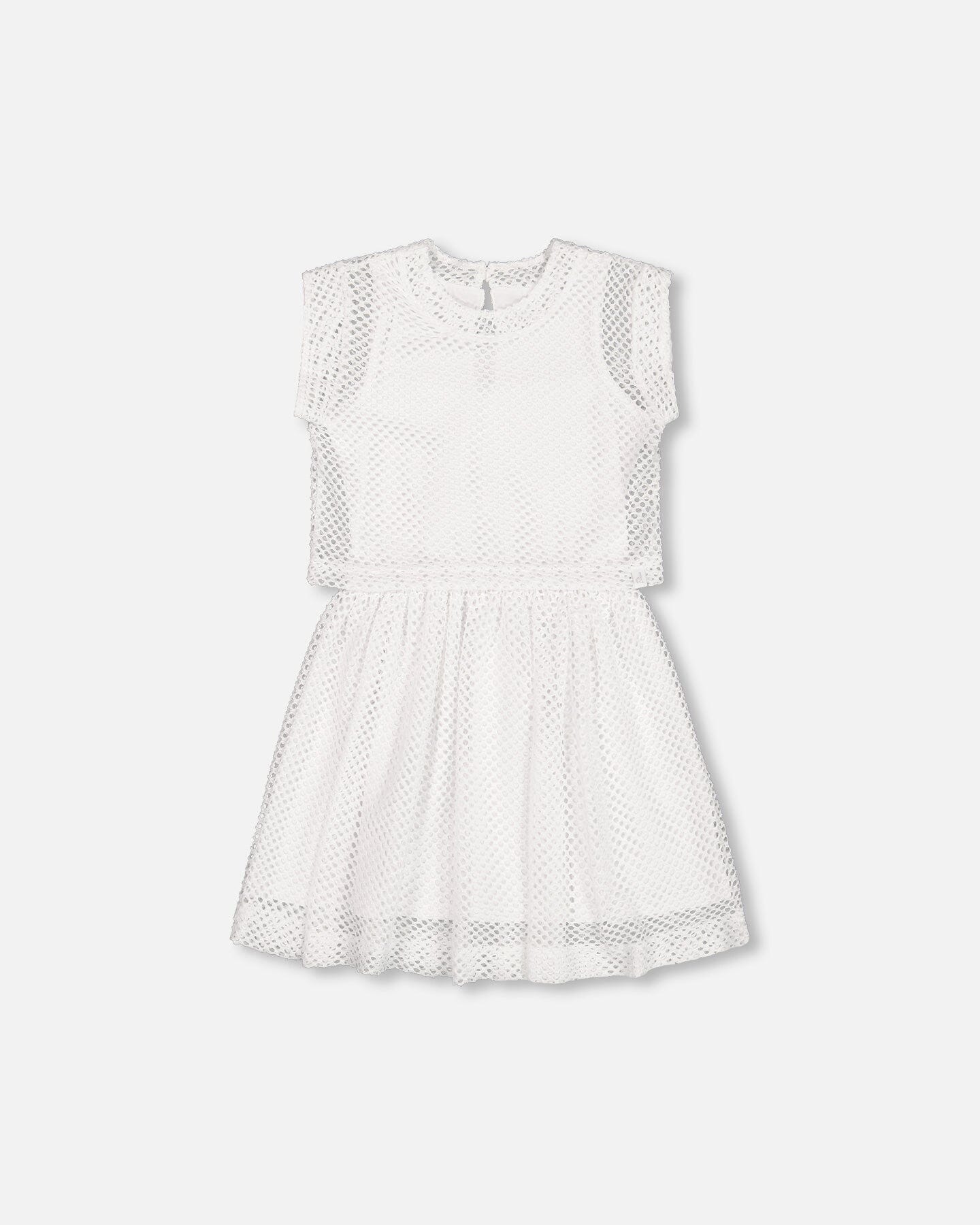 Robe bi-matière en maille et coton biologique blanc neige
