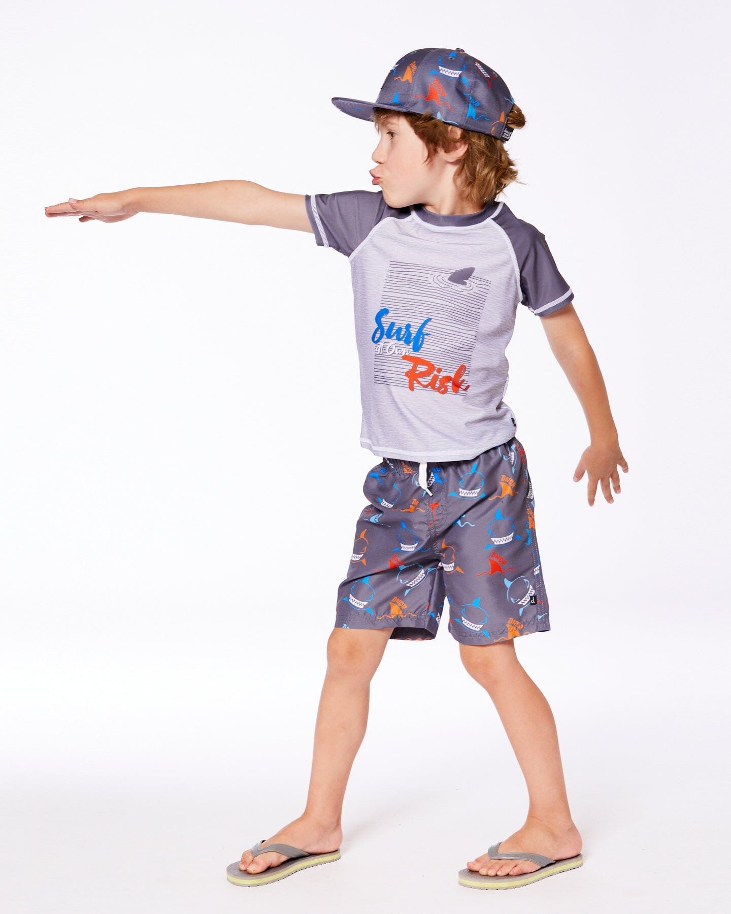 T-shirt anti-UV à manches courtes gris clair et gris foncé