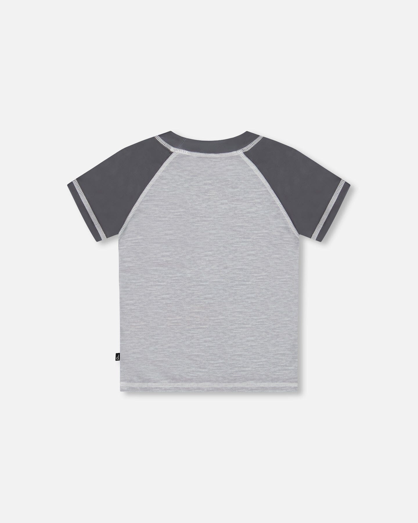 T-shirt anti-UV à manches courtes gris clair et gris foncé