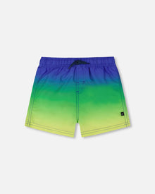 Maillot de bain dégradé bleu, vert et citron vert