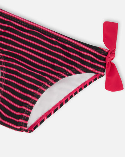 Printed Two-Piece Swimsuit Black And Blue And Pink Items