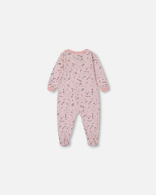 Pyjama une pièce en coton biologique imprimé écru et multi-camions