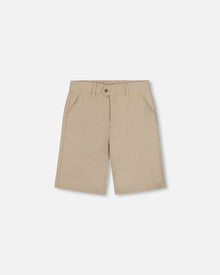 Short Bermudas à Poches Obliques Taupe Clair