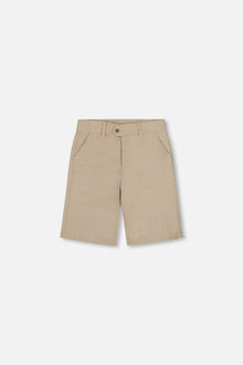 Short Bermudas à Poches Obliques Taupe Clair