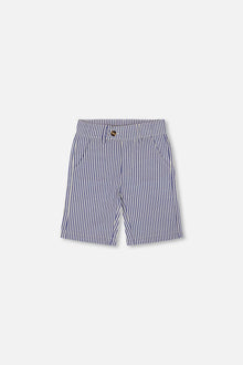 Short rayé bermuda à poches obliques bleu roi