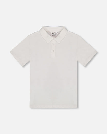 Polo à manches courtes blanc