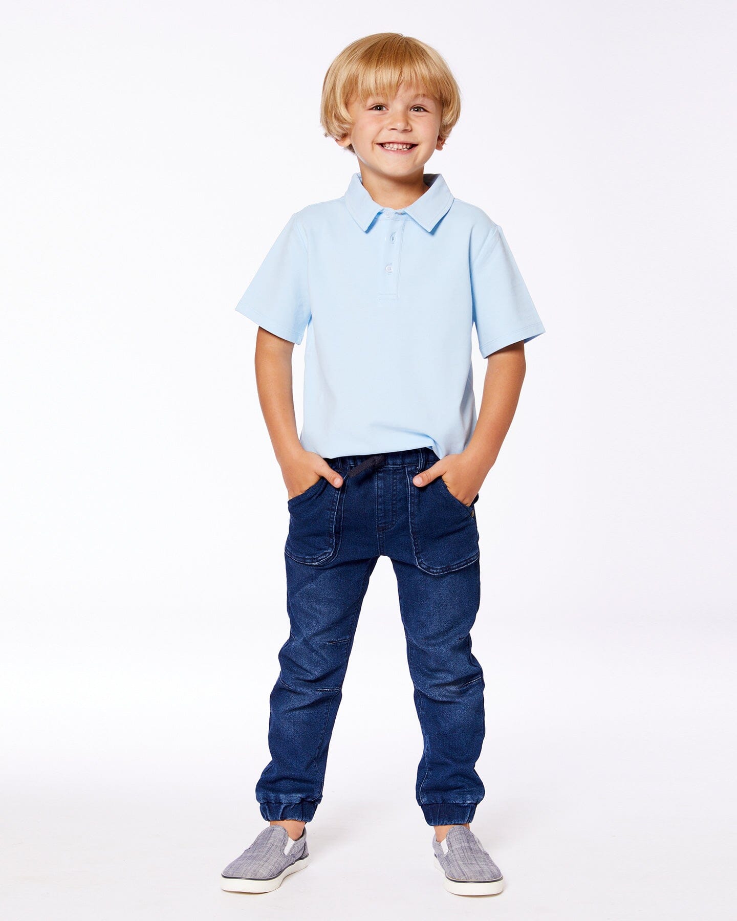 Short Sleeve Polo Shirt Pale Blue