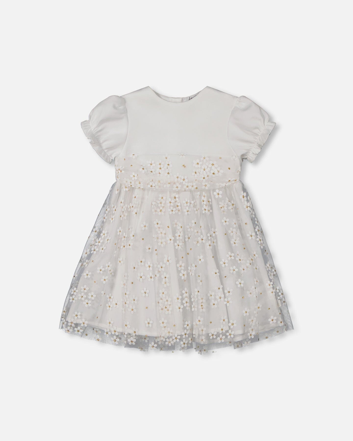 Robe bébé à manches bouffantes blanche