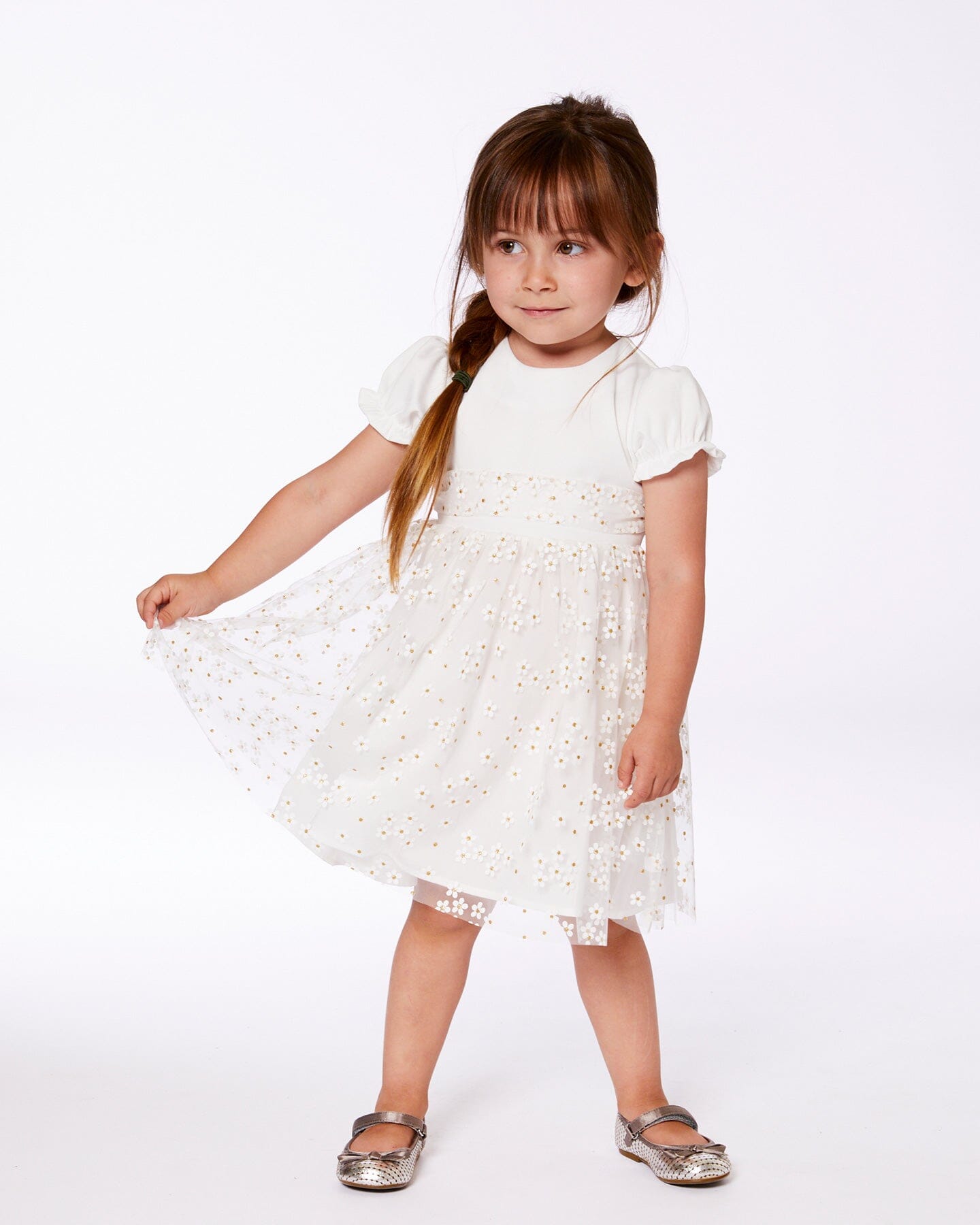 Robe bébé à manches bouffantes blanche