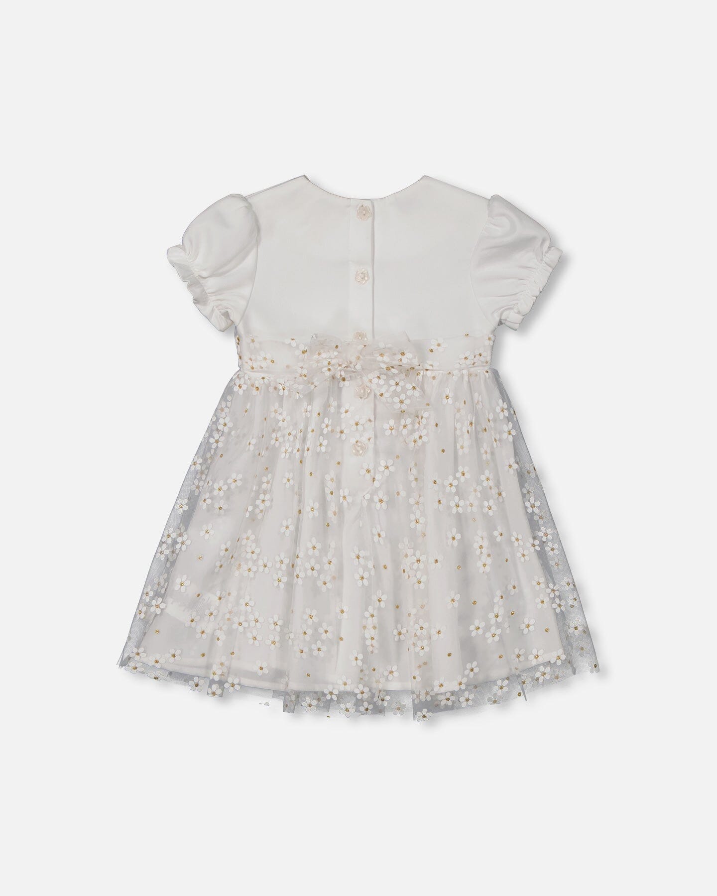 Robe bébé à manches bouffantes blanche