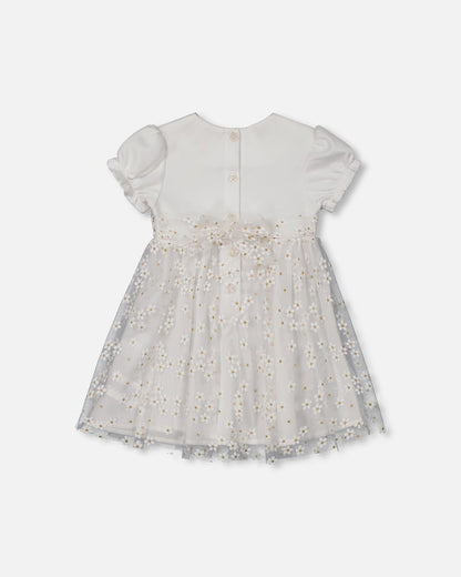 Robe bébé à manches bouffantes blanche