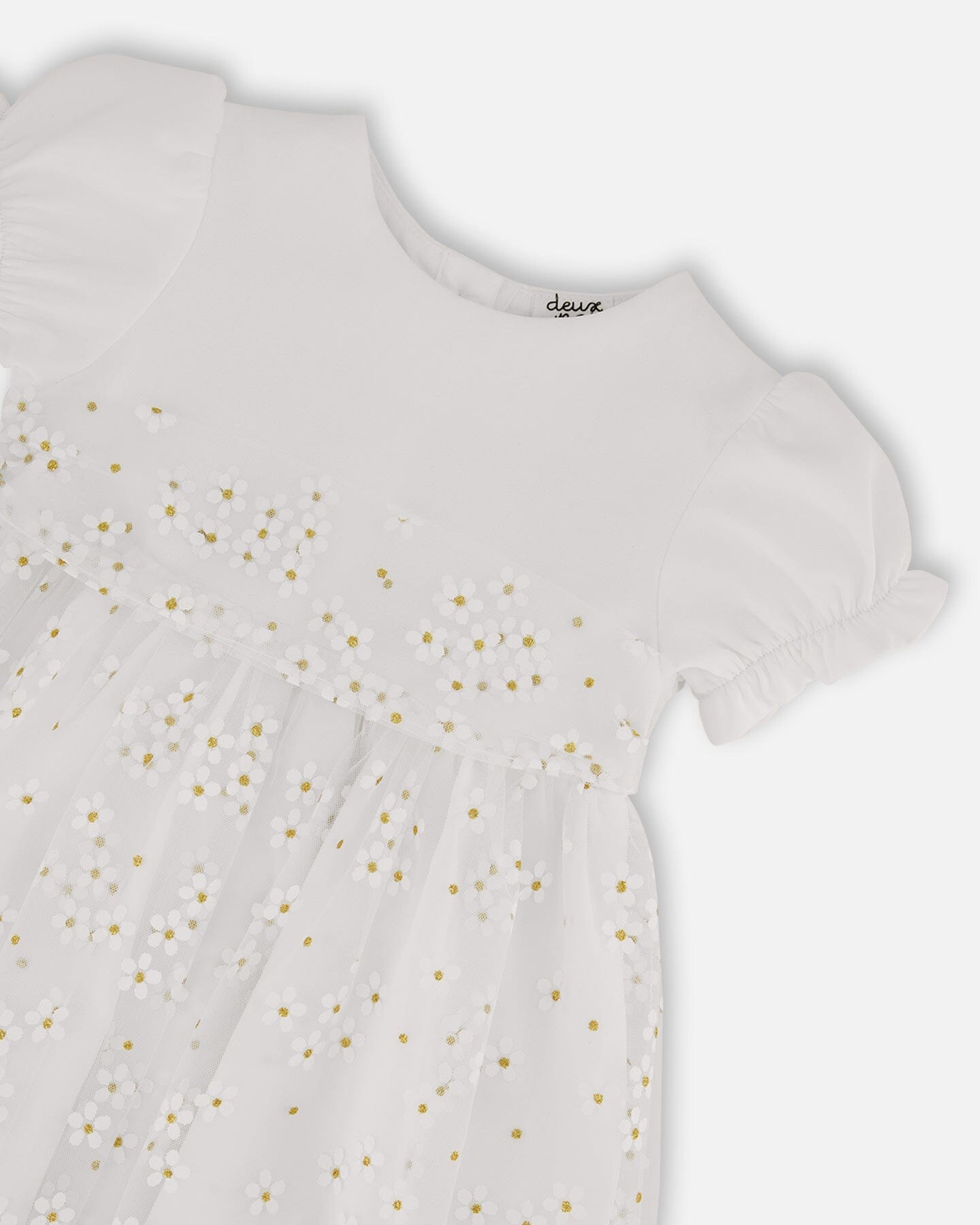 Robe bébé à manches bouffantes blanche