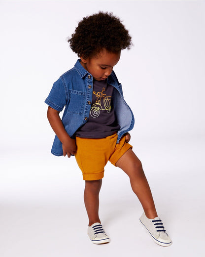 Short en molleton (French Terry) orange vif