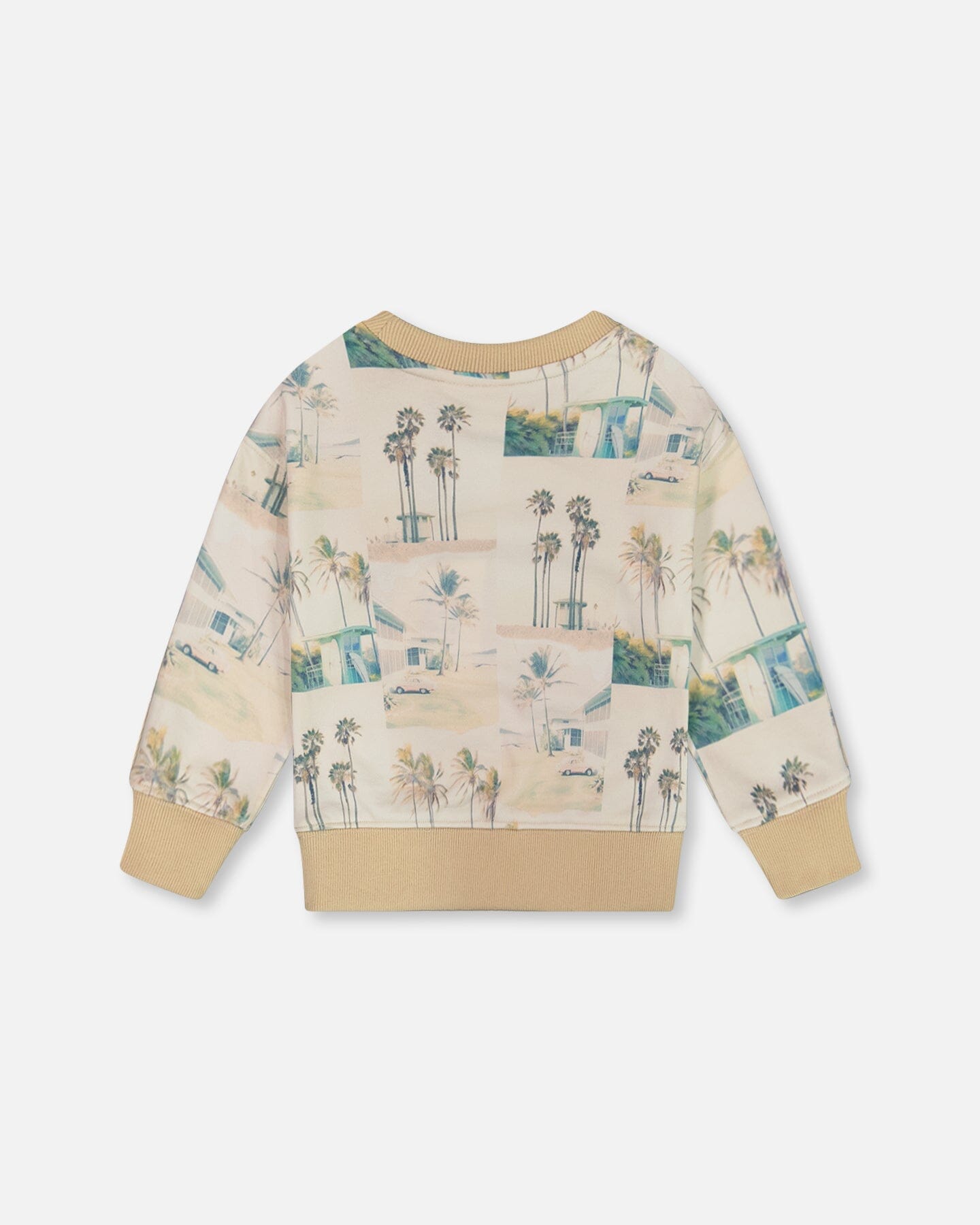 Sweat-shirt imprimé Beige Palmier Et Sarcelle