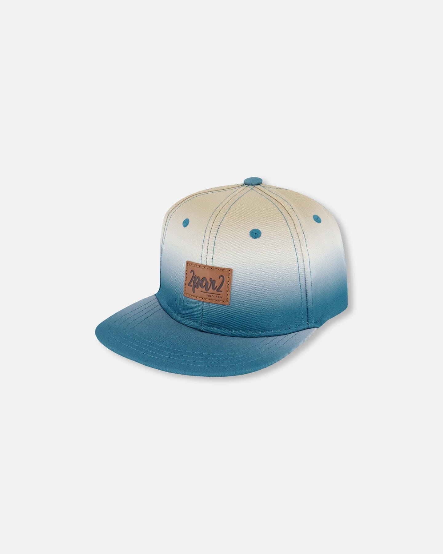Casquette imprimée gris bleuté et beige