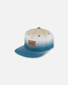 Casquette imprimée gris bleuté et beige