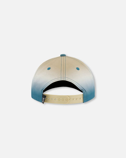 Casquette imprimée gris bleuté et beige