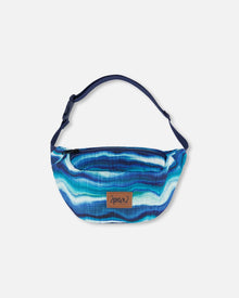 Sac banane imprimé vague bleue et noir