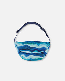Sac banane imprimé vague bleue et noir