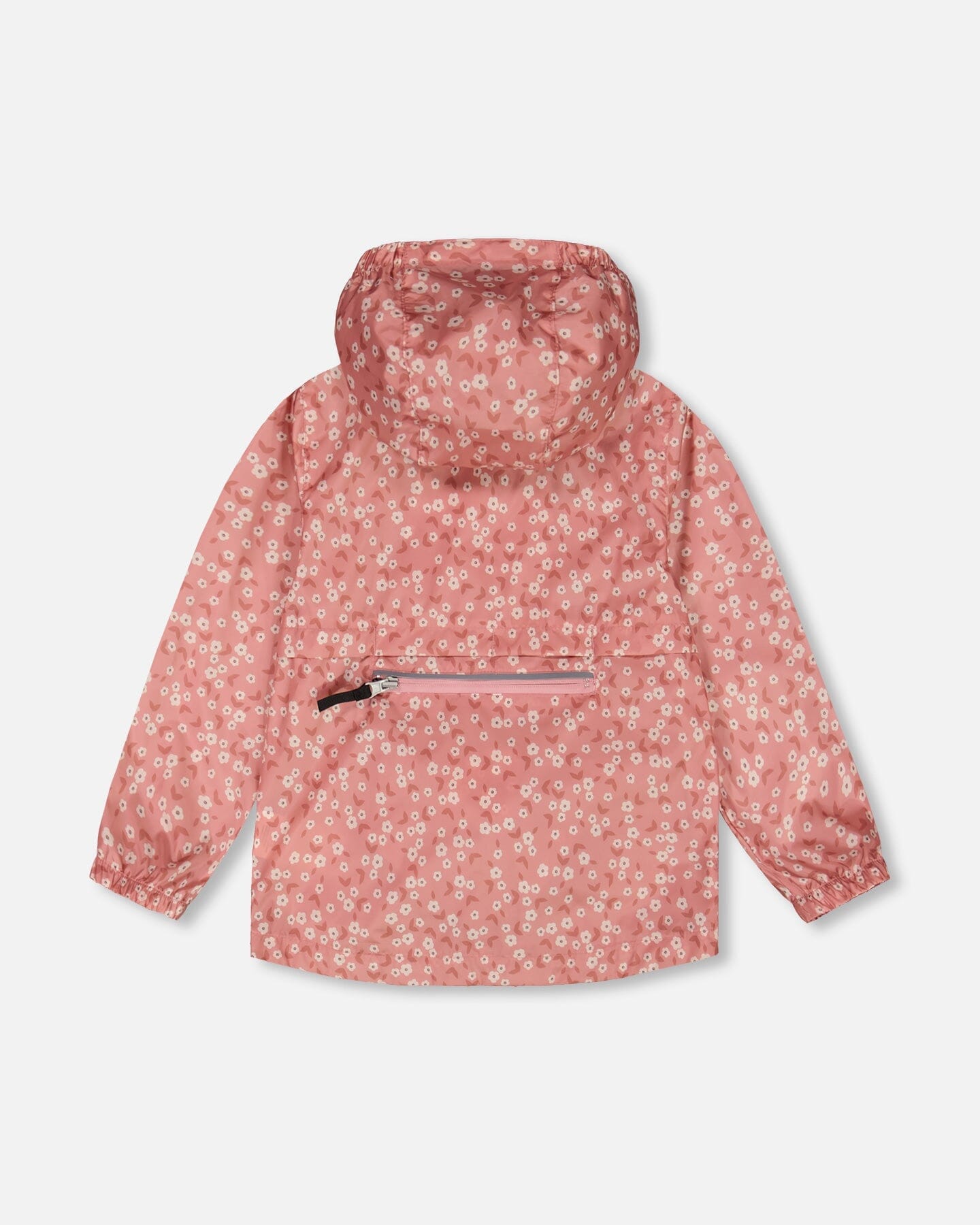 Coupe-vent Léger Imprimé Petites Fleurs Blanches sur Fond Rose Pâle