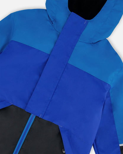 Ensemble deux pièces mi-saison extérieur bleu roi et noir