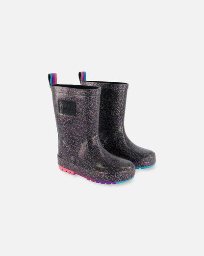 Bottes de pluie noires à paillettes