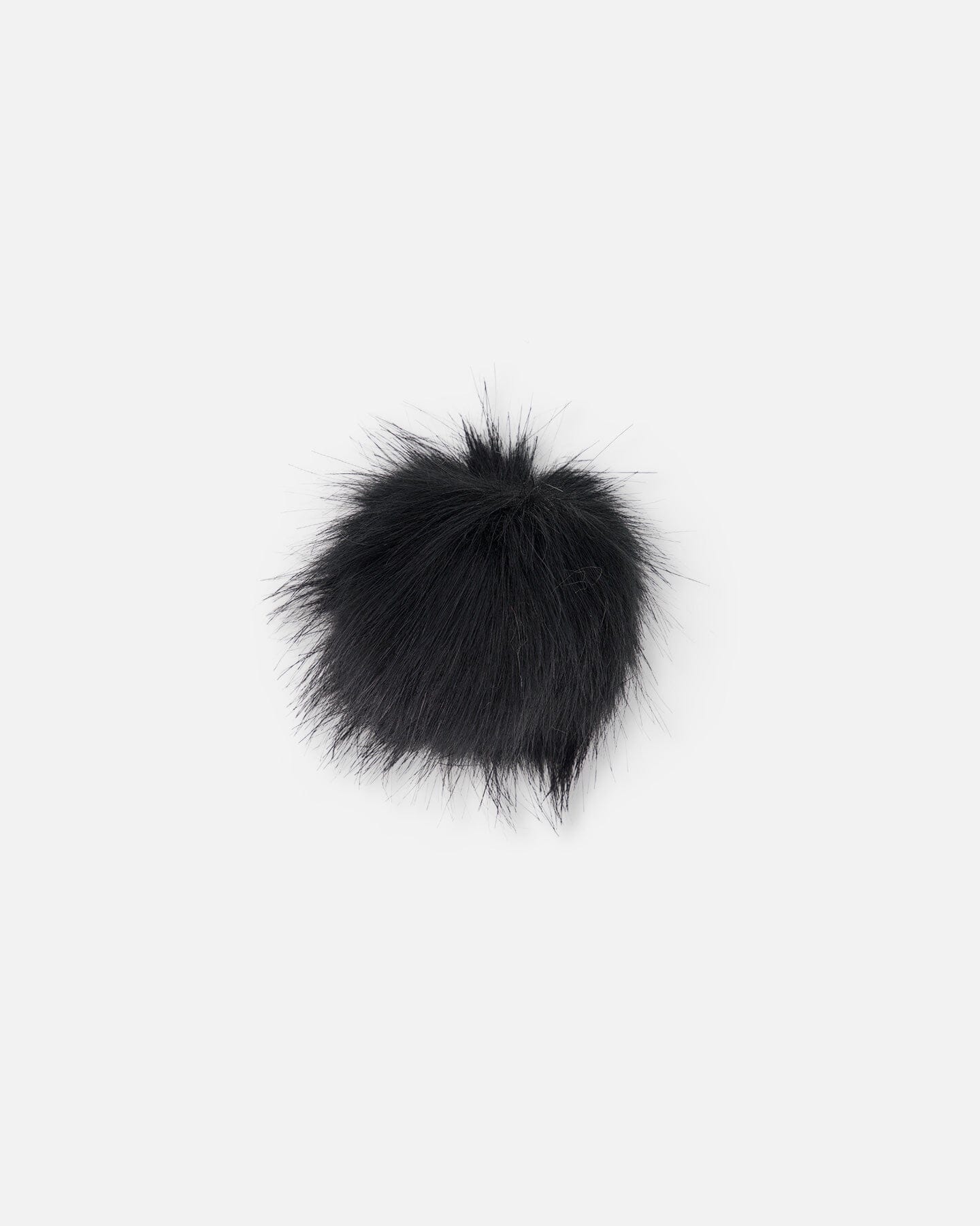 Pompom en fausse fourrure noire pour bonnet