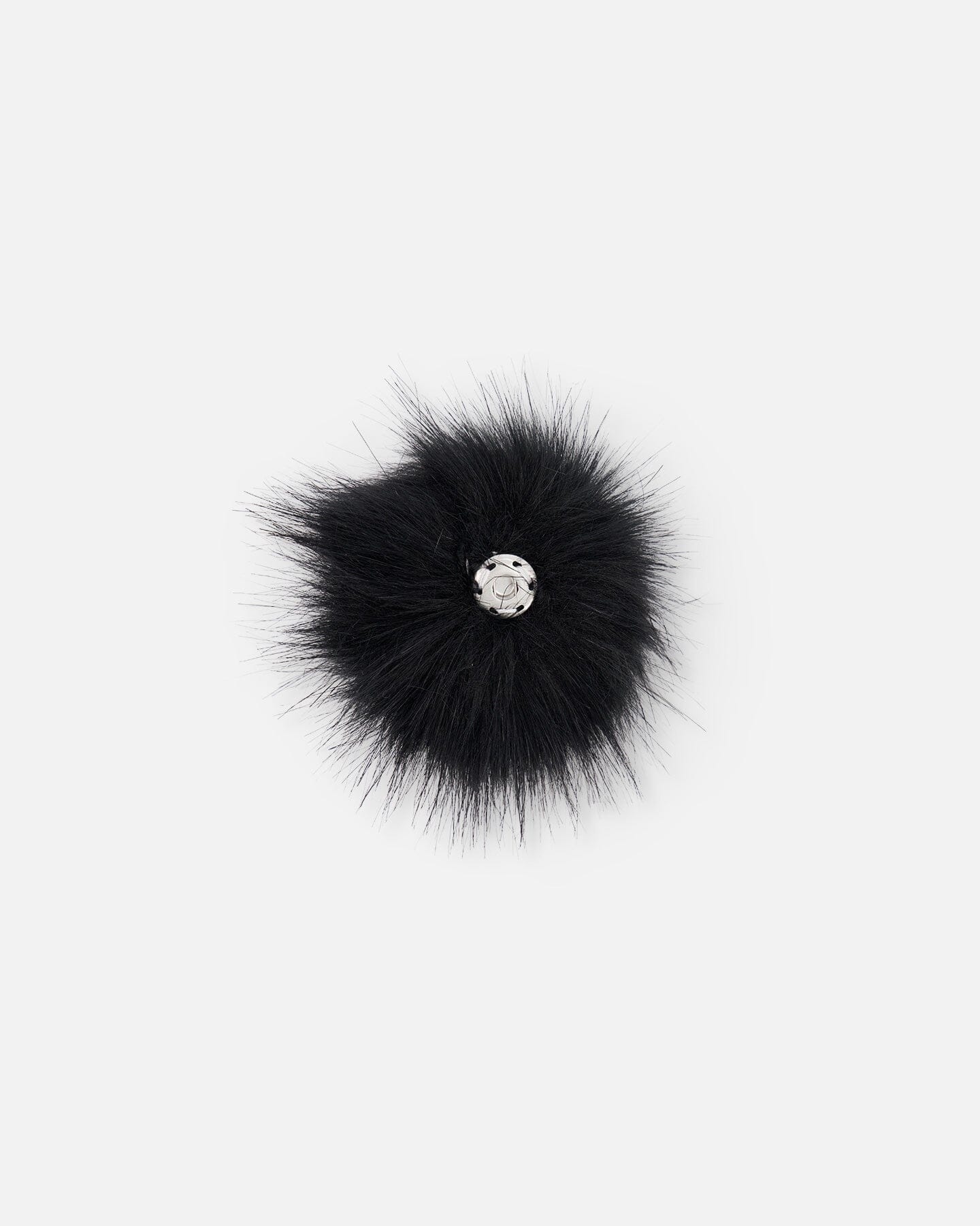 Pompom en fausse fourrure noire pour bonnet